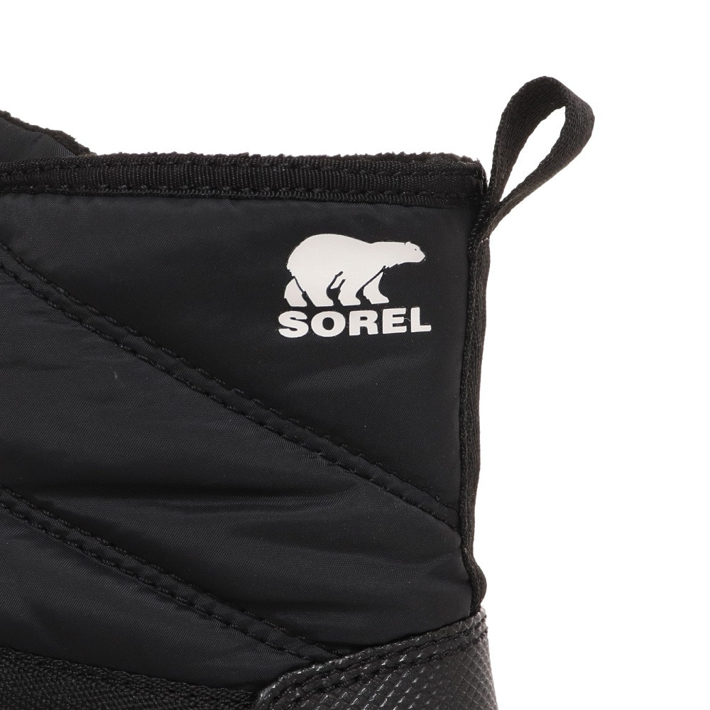 ソレル（SOREL）（キッズ）ショートブーツ 黒 ジュニア ユース ウィットニー II ショートレース ブラック WP NY3903 010 アウトドア 防寒 保温 通学 雪道 