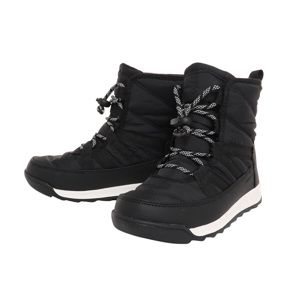 ソレル（SOREL）（キッズ）ショートブーツ 黒 ジュニア ユース ウィットニー II ショートレース ブラック WP NY3903 010 アウトドア 防寒 保温 通学 雪道 