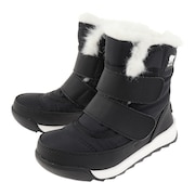 ソレル(SOREL)(キッズ)ジュニアスノーブーツ 防水 チルドレンウィットニー2ストラップ WP 黒 ブラック NC3875 010 もこもこ 雪遊び 防滑 ベルト付き