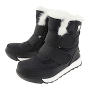 ソレル（SOREL）（キッズ）ジュニアスノーブーツ 防水 チルドレンウィットニー2ストラップ WP 黒 ブラック NC3875 010 もこもこ 雪遊び 防滑 ベルト付き