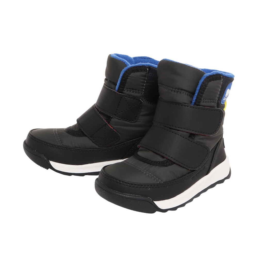 ソレル（SOREL）（キッズ）ジュニアスノーブーツ 防水 チルドレンウィットニー2ストラップ WP チャコールグレー NC3919 048 雪遊び 防滑 ベルト付き