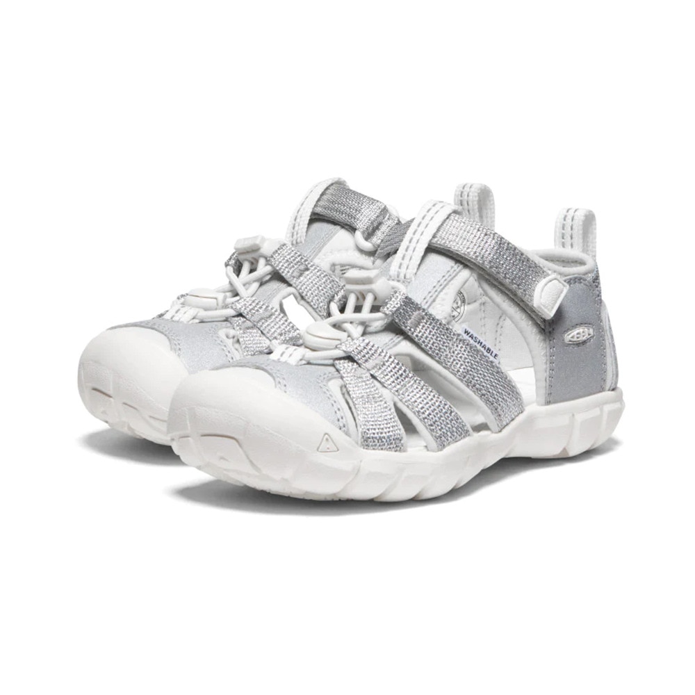 キーン（KEEN）（キッズ）カジュアルシューズ シーキャンプ ツー シーエヌエックス サンダル シルバー ホワイト 1027414 スニーカー 防滑性 抗菌防臭 レジャー