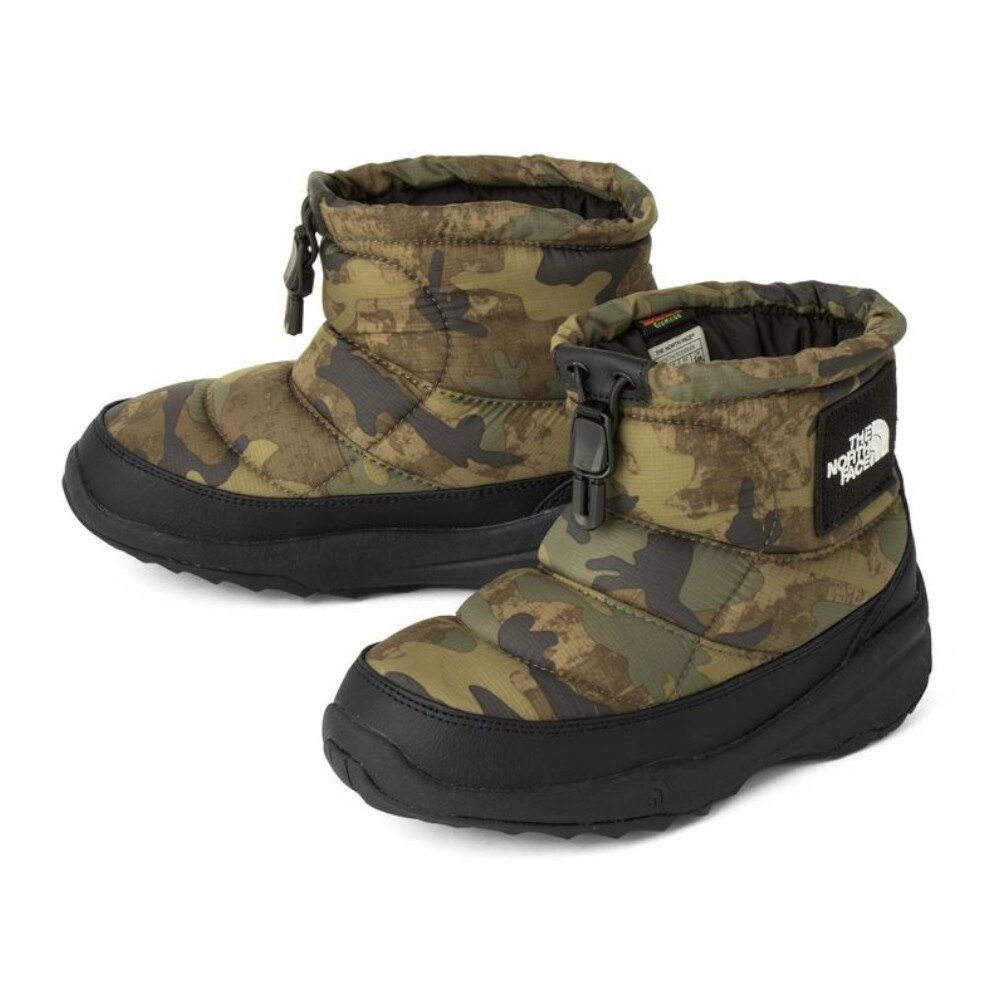 ノースフェイス（THE NORTH FACE）（キッズ）ジュニア ブーツ 迷彩柄 ヌプシ ブーティ ロゴ ショート SE NFJ52281 TF ウィンターシューズ