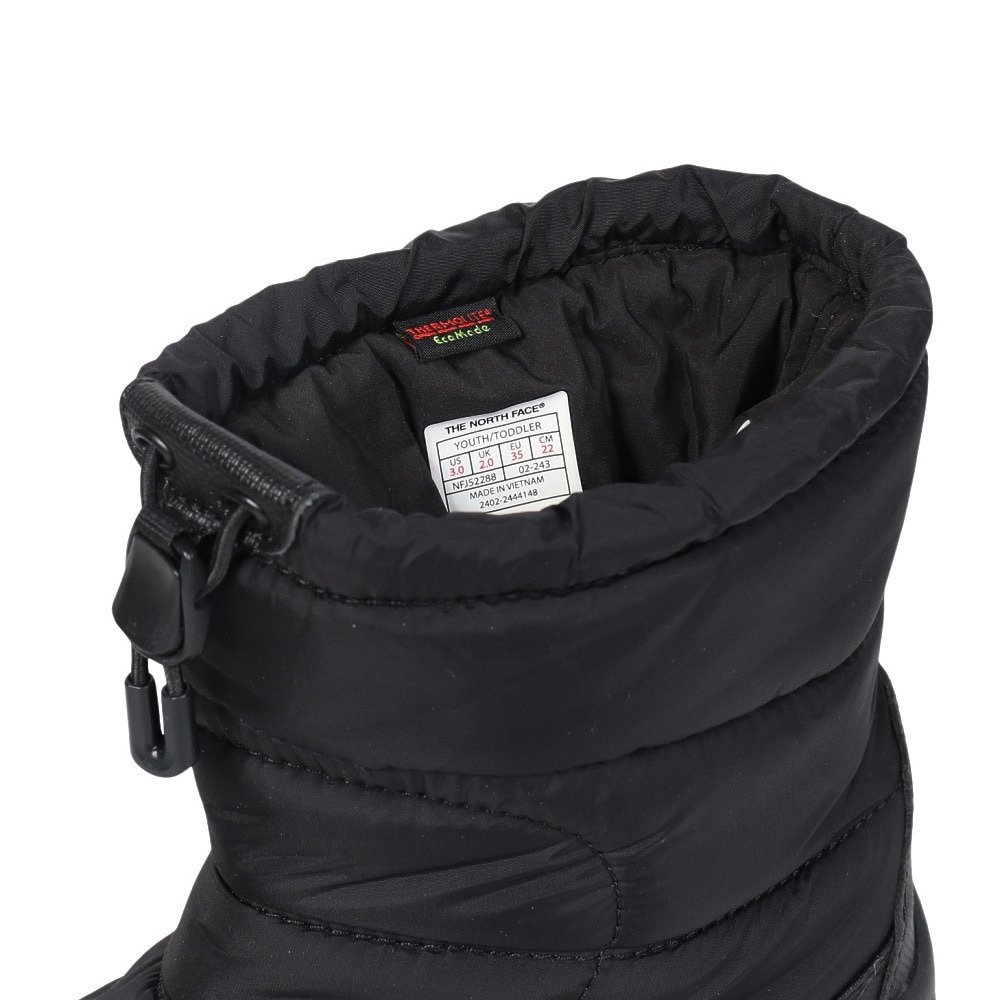 ザ・ノース・フェイス（THE NORTH FACE）（キッズ）ジュニアブーツ ヌプシ ブーティ VII ブラック NFJ52288 K ウィンターブーツ 防水 保温 雪 雪遊び シンプル