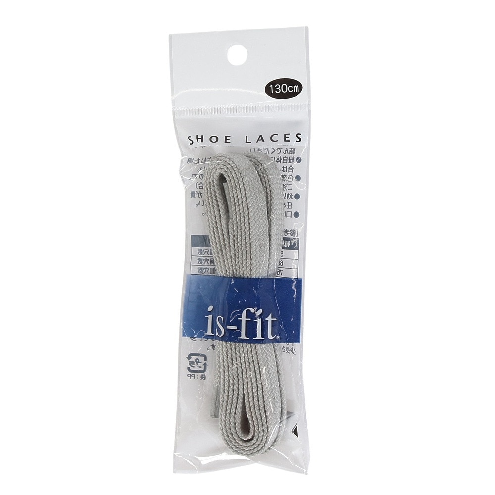 イズフィット（is-fit）（メンズ、レディース、キッズ）シューレース 靴ひも X コットン グレー 130cm