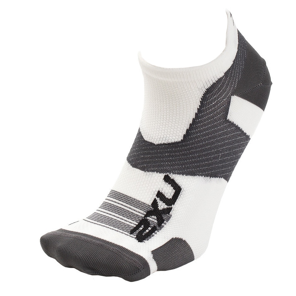 ツー・タイムズ・ユー（2XU）（メンズ）ベクターウルトラライトノーショーソックス UA5041E-WHT/GRY