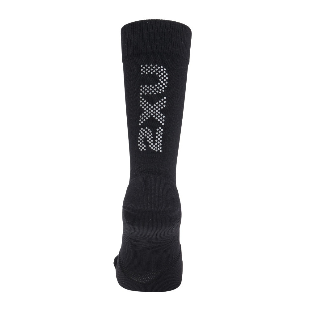 ツー・タイムズ・ユー（2XU）（メンズ、レディース）靴下 ベクター リフレクティブクルーソックス UA7355E-BLK/SRF