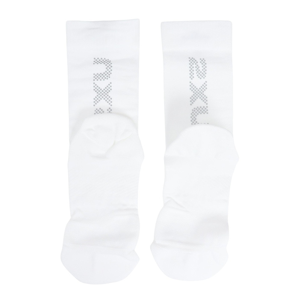 ツー・タイムズ・ユー（2XU）（メンズ、レディース）靴下 ベクター リフレクティブクルーソックス UA7355E-WHT/SRF