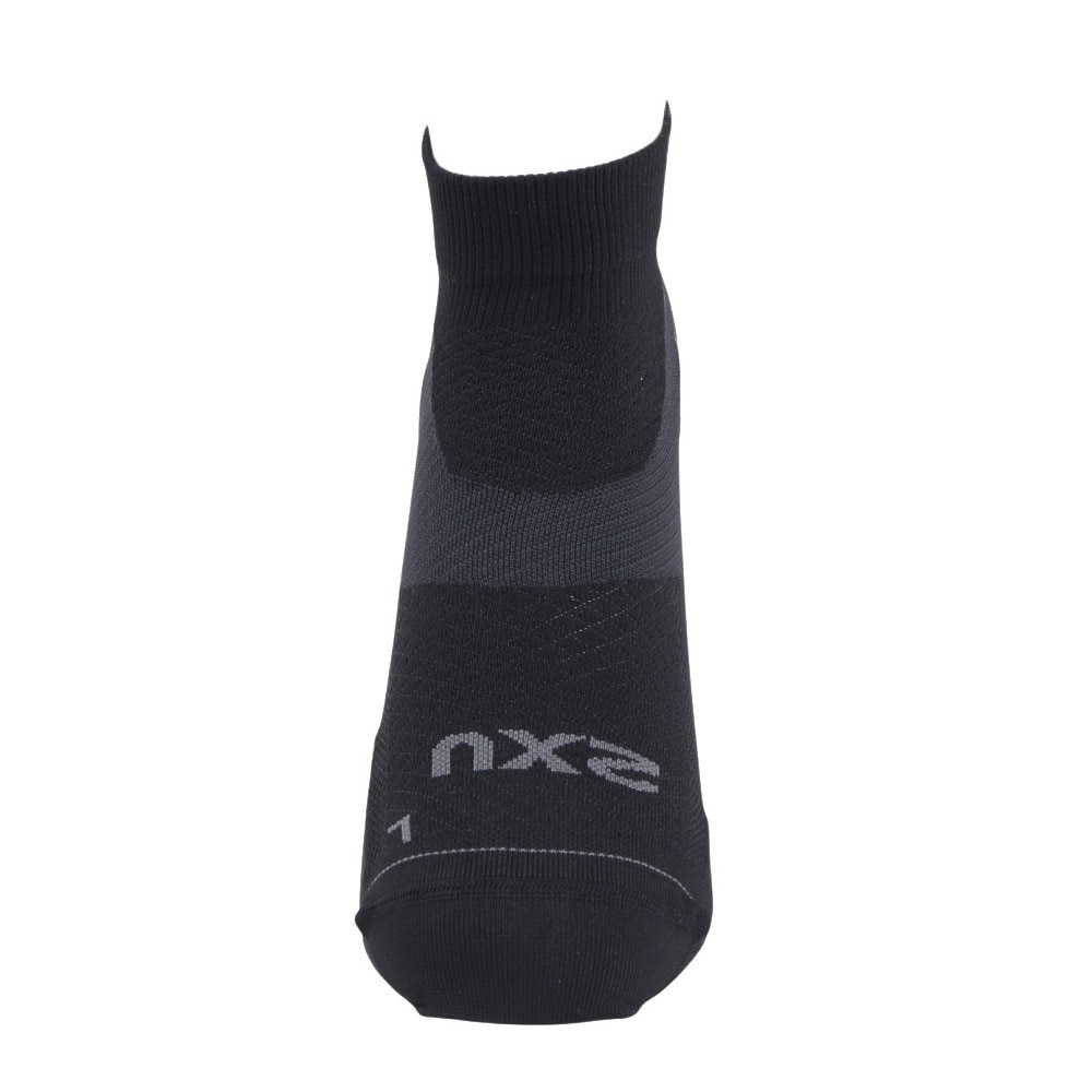 ツー・タイムズ・ユー（2XU）（メンズ、レディース）靴下 ベクター ウルトラライト1/4 クルー コンプレッションソックス UA7028E-BLK/BLK