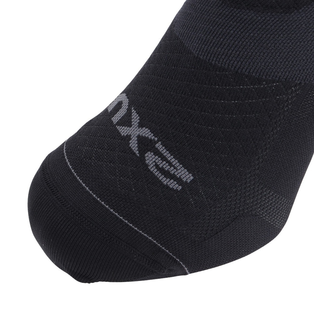 ツー・タイムズ・ユー（2XU）（メンズ、レディース）靴下 ベクター ウルトラライト1/4 クルー コンプレッションソックス UA7028E-BLK/BLK