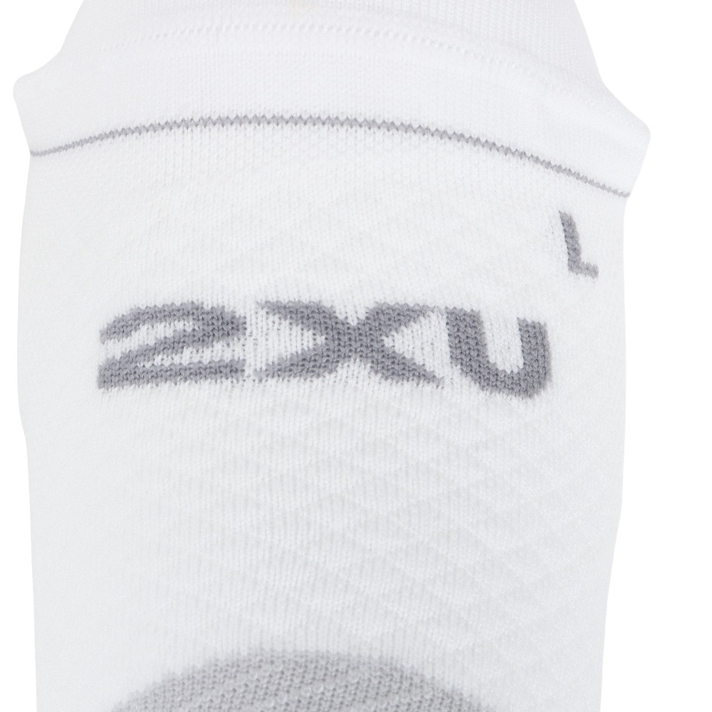 ツー・タイムズ・ユー（2XU）（メンズ、レディース）靴下 ベクター ウルトラライト1/4 クルー コンプレッションソックス UA7028E-WHT/WHT