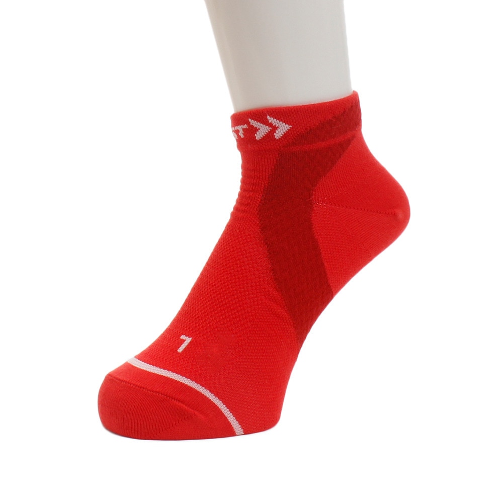 ザムスト（ZAMST）（メンズ、レディース）機能ソックスアンクルソックス HA1メッシュ RED 靴下
