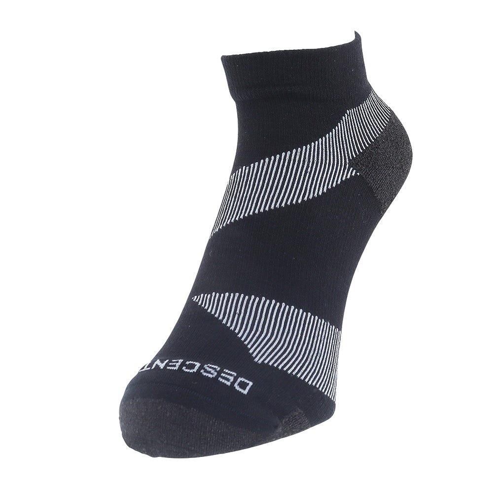 デサント（DESCENTE）（メンズ、レディース）ランニングソックス 靴下 MoveSox ブラック ホワイト DOAVJB01 BKWH アンクル丈 スポーツ スパイラルサポート