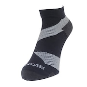 デサント（DESCENTE）（メンズ、レディース）ランニングソックス 靴下 MoveSox ブラック ホワイト DOAVJB01 BKWH アンクル丈 スポーツ スパイラルサポート