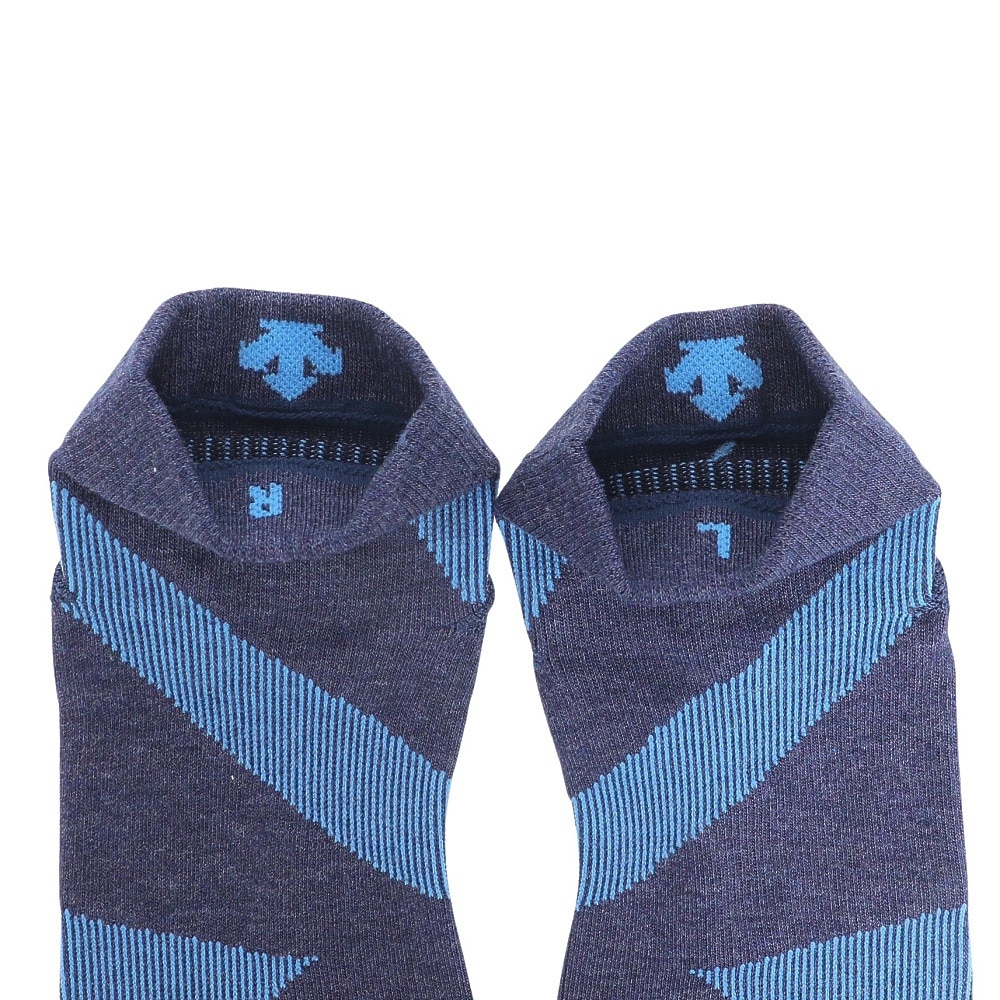 デサント（DESCENTE）（メンズ、レディース）ランニングソックス 靴下 MoveSox ネイビー ブルー DOAVJB01 NVBL アンクル丈 スポーツ スパイラルサポート