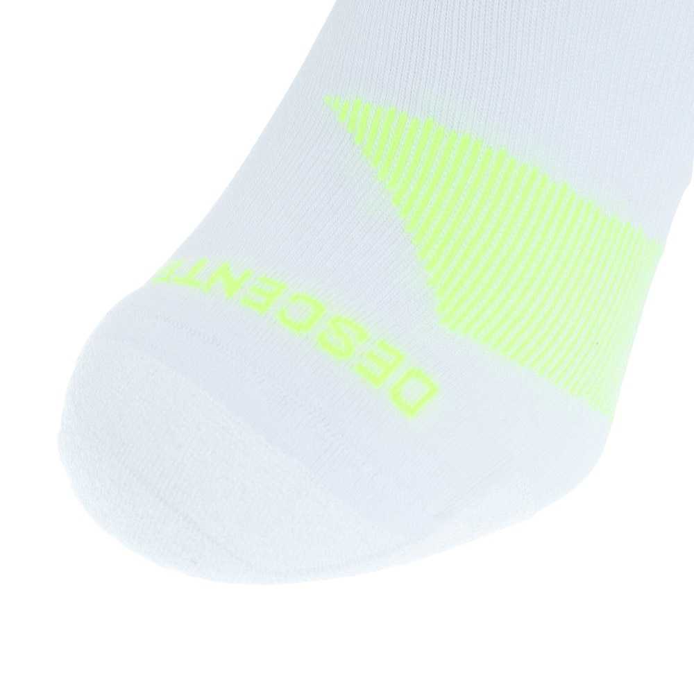 デサント（DESCENTE）（メンズ、レディース）ランニングソックス 靴下 MoveSox ホワイト イエロー DOAVJB01 WHYL アンクル丈 スポーツ スパイラルサポート