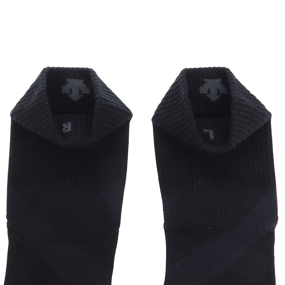 デサント（DESCENTE）（メンズ、レディース）ランニングソックス 靴下 MoveSox ブラック DOAVJB02 BK アンクル丈 スポーツ スパイラルサポート