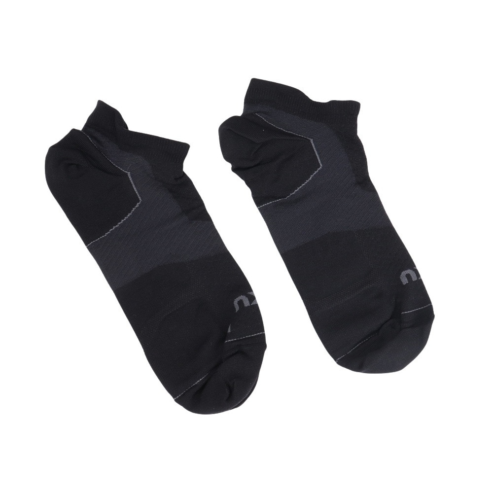 ツー・タイムズ・ユー（2XU）（メンズ、レディース）靴下 ベクターウルトラライトクルー ノーショーソックス UA7027E-BLK/BLK