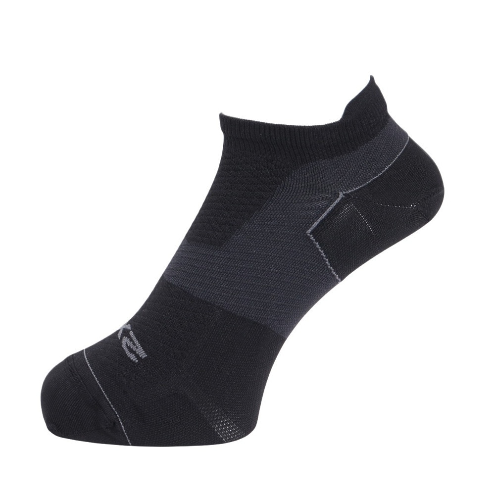 ツー・タイムズ・ユー（2XU）（メンズ、レディース）靴下 ベクターウルトラライトクルー ノーショーソックス UA7027E-BLK/BLK