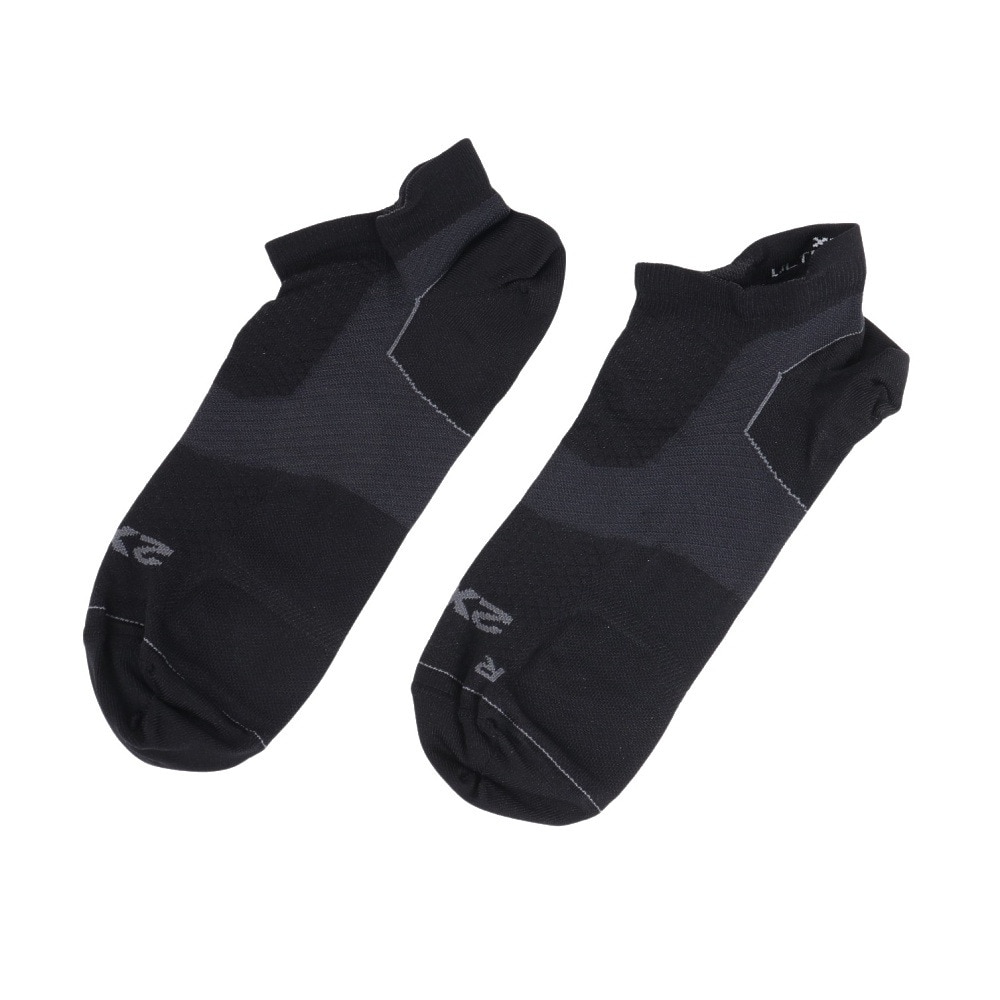 ツー・タイムズ・ユー（2XU）（メンズ、レディース）靴下 ベクターウルトラライトクルー ノーショーソックス UA7027E-BLK/BLK