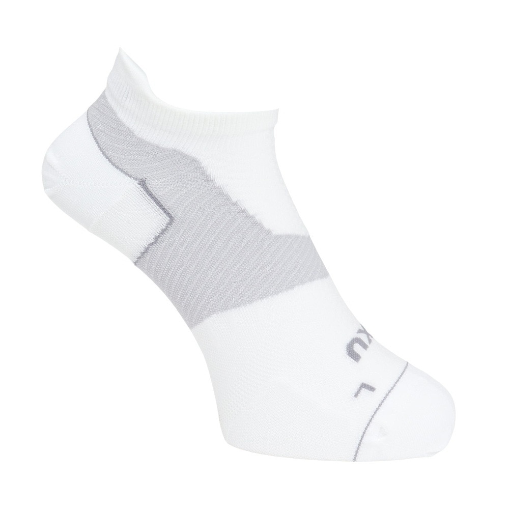 ツー・タイムズ・ユー（2XU）（メンズ、レディース）靴下 ベクターウルトラライトクルー ノーショーソックス UA7027E-WHT/WHT