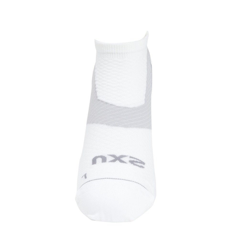 ツー・タイムズ・ユー（2XU）（メンズ、レディース）靴下 ベクターウルトラライトクルー ノーショーソックス UA7027E-WHT/WHT