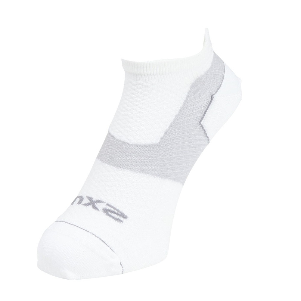 ツー・タイムズ・ユー（2XU）（メンズ、レディース）靴下 ベクターウルトラライトクルー ノーショーソックス UA7027E-WHT/WHT