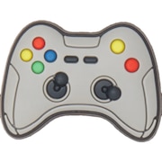 (メンズ、レディース、キッズ)ジビッツチャーム グレー ゲーム コントローラー 10007387
