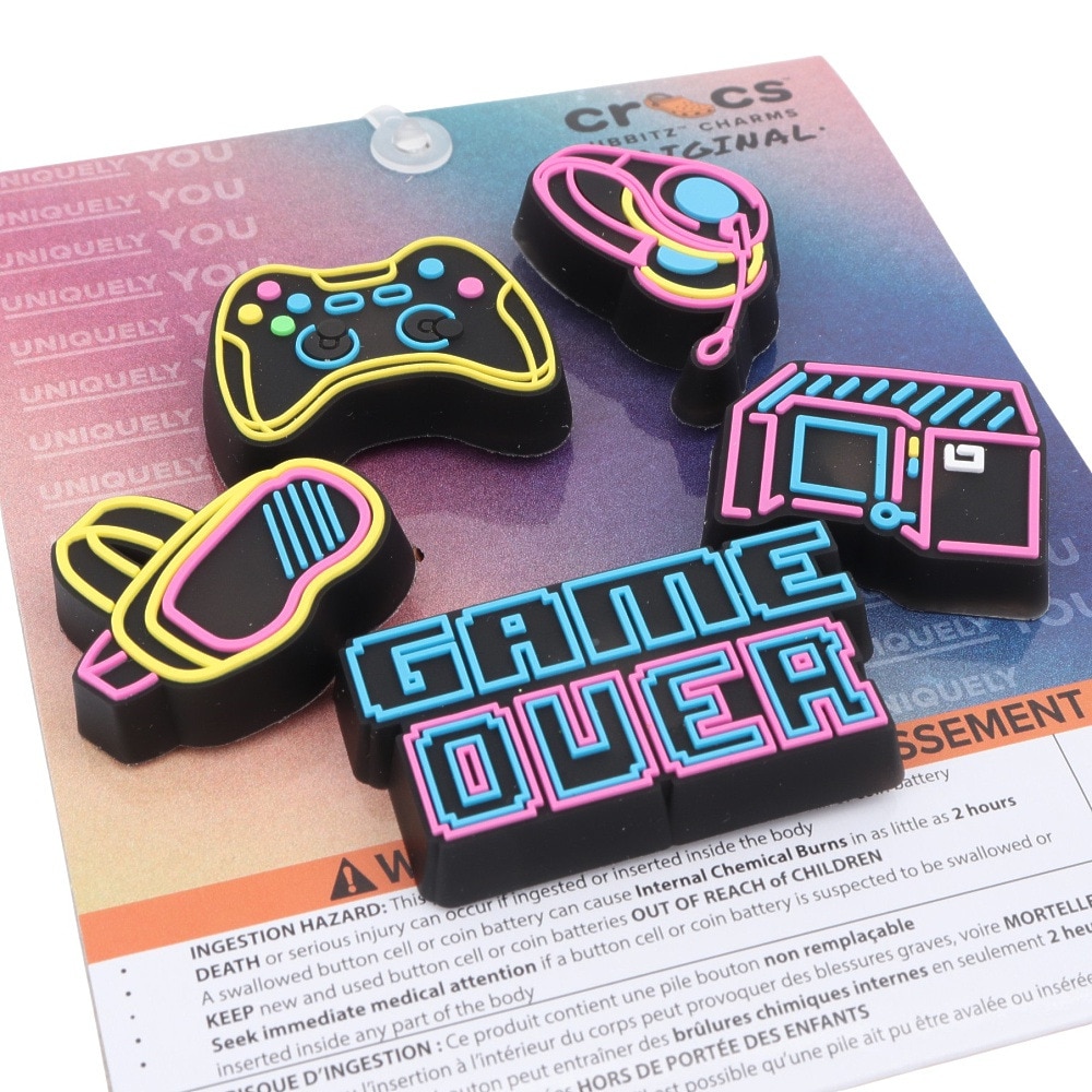 クロックス（crocs）（メンズ、レディース、キッズ）ジビッツチャーム Lights Up Neon Gamer 5個入り 10012094