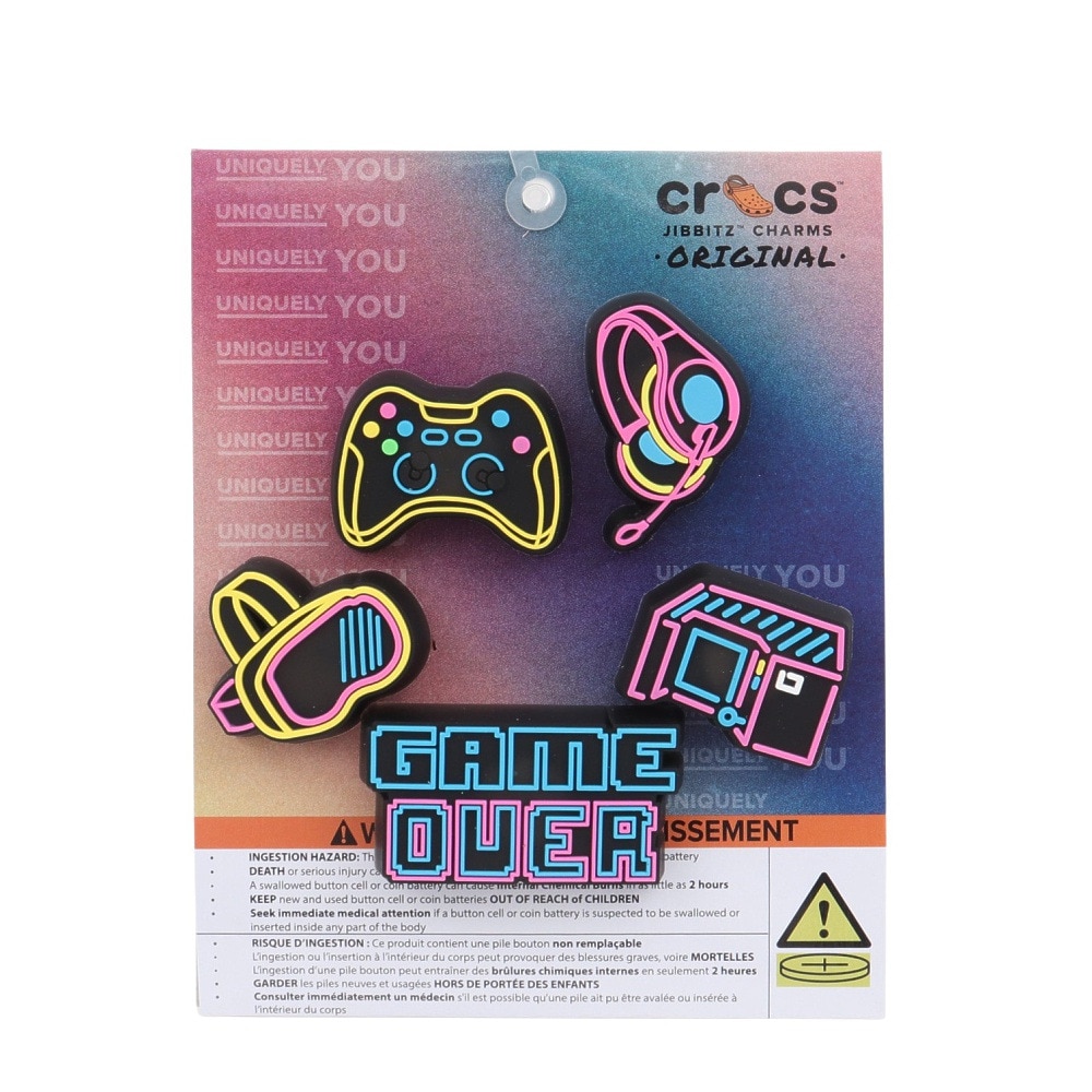 クロックス（crocs）（メンズ、レディース、キッズ）ジビッツチャーム Lights Up Neon Gamer 5個入り 10012094