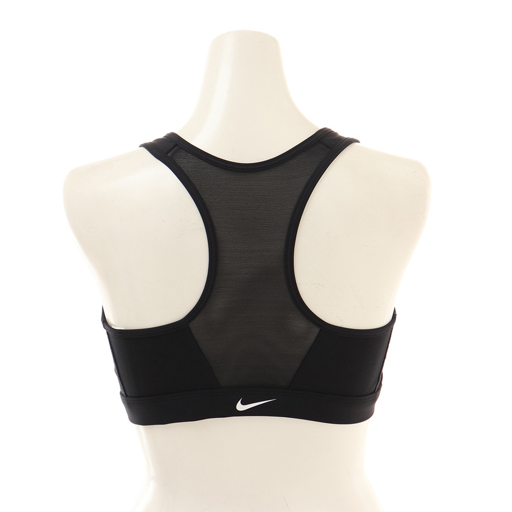 ナイキ（NIKE）（レディース）スポーツブラ ミドルサポート ドライフィット Swoosh Zip-Front DD1206-010 ブラック