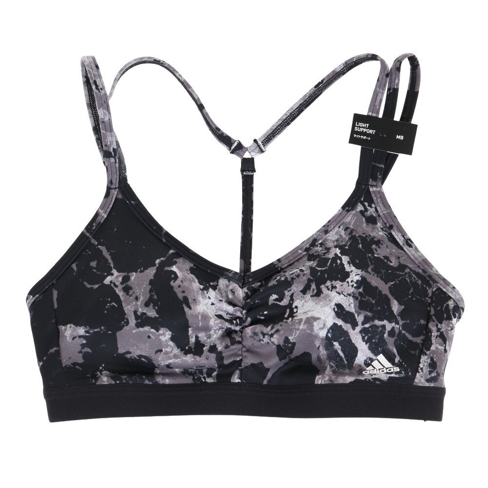 アディダス(adidas)(レディース)ヨガ エッセンシャルズ スタジオ ライトサポート 総柄プリントブラ TG117-HC3726