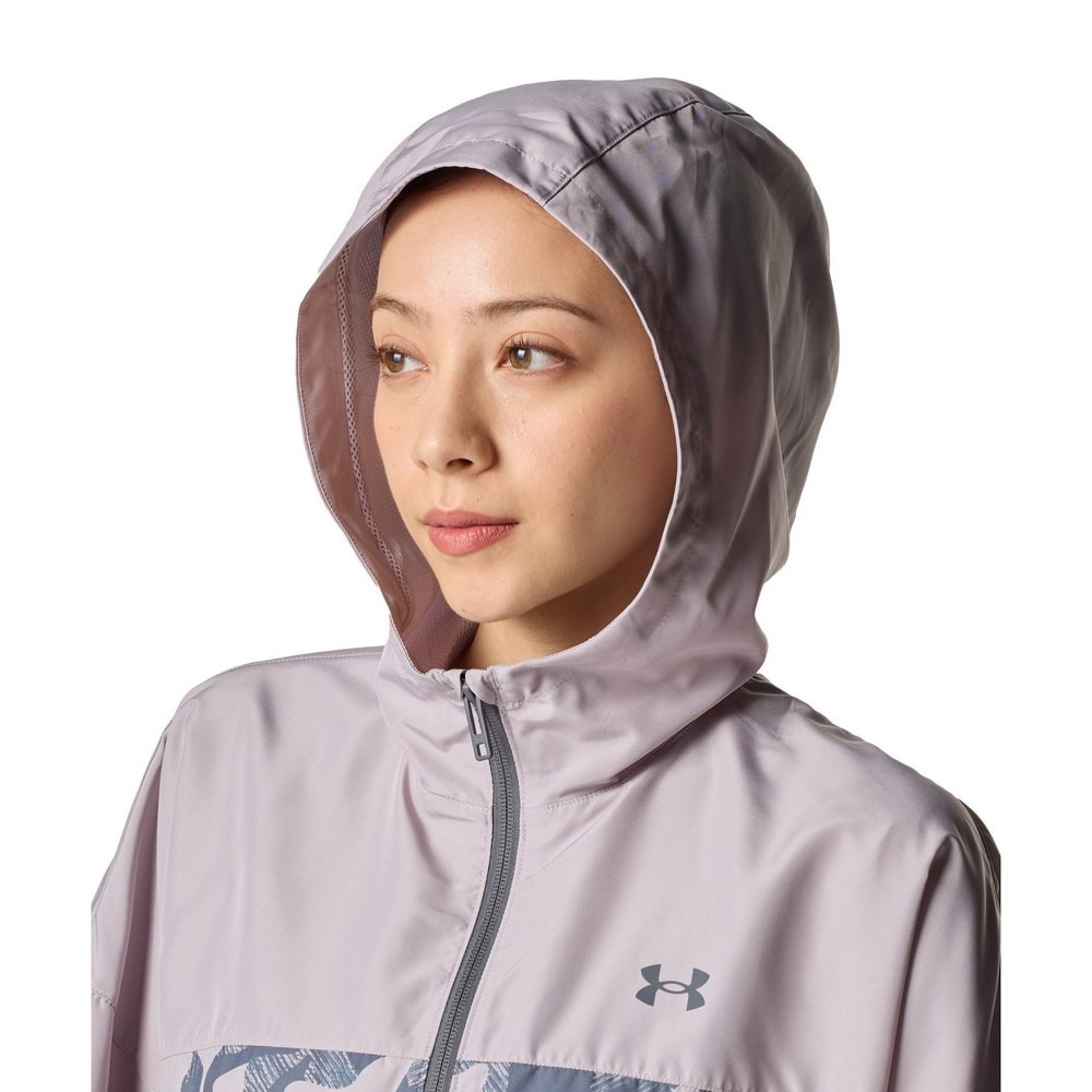 アンダーアーマー（UNDER ARMOUR）（レディース）メッシュ ライナー ウーブン プリント フルジップ フーディー 6001384 009