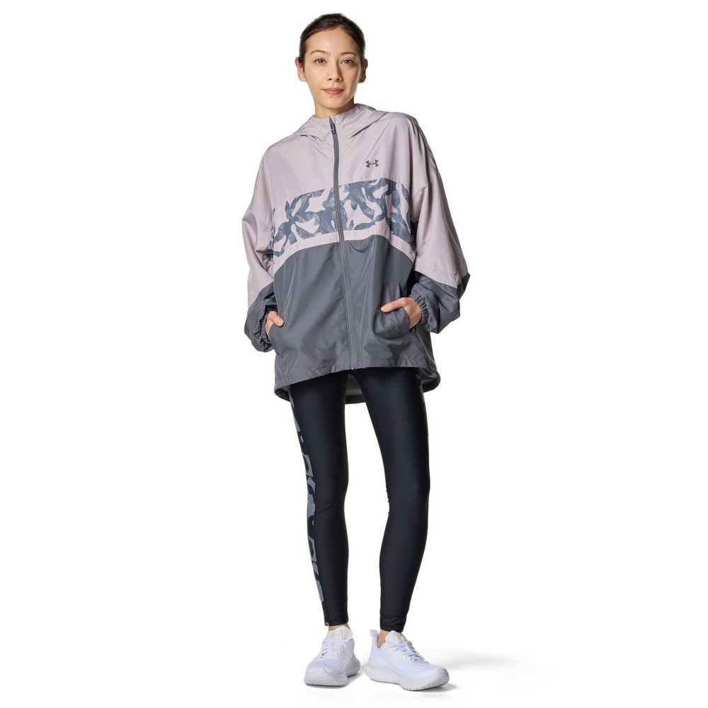 アンダーアーマー（UNDER ARMOUR）（レディース）メッシュ ライナー ウーブン プリント フルジップ フーディー 6001384 009