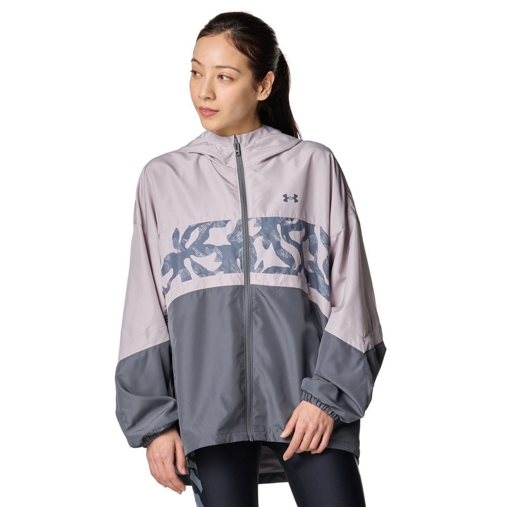 アンダーアーマー（UNDER ARMOUR）（レディース）メッシュ ライナー ウーブン プリント フルジップ フーディー 6001384 009