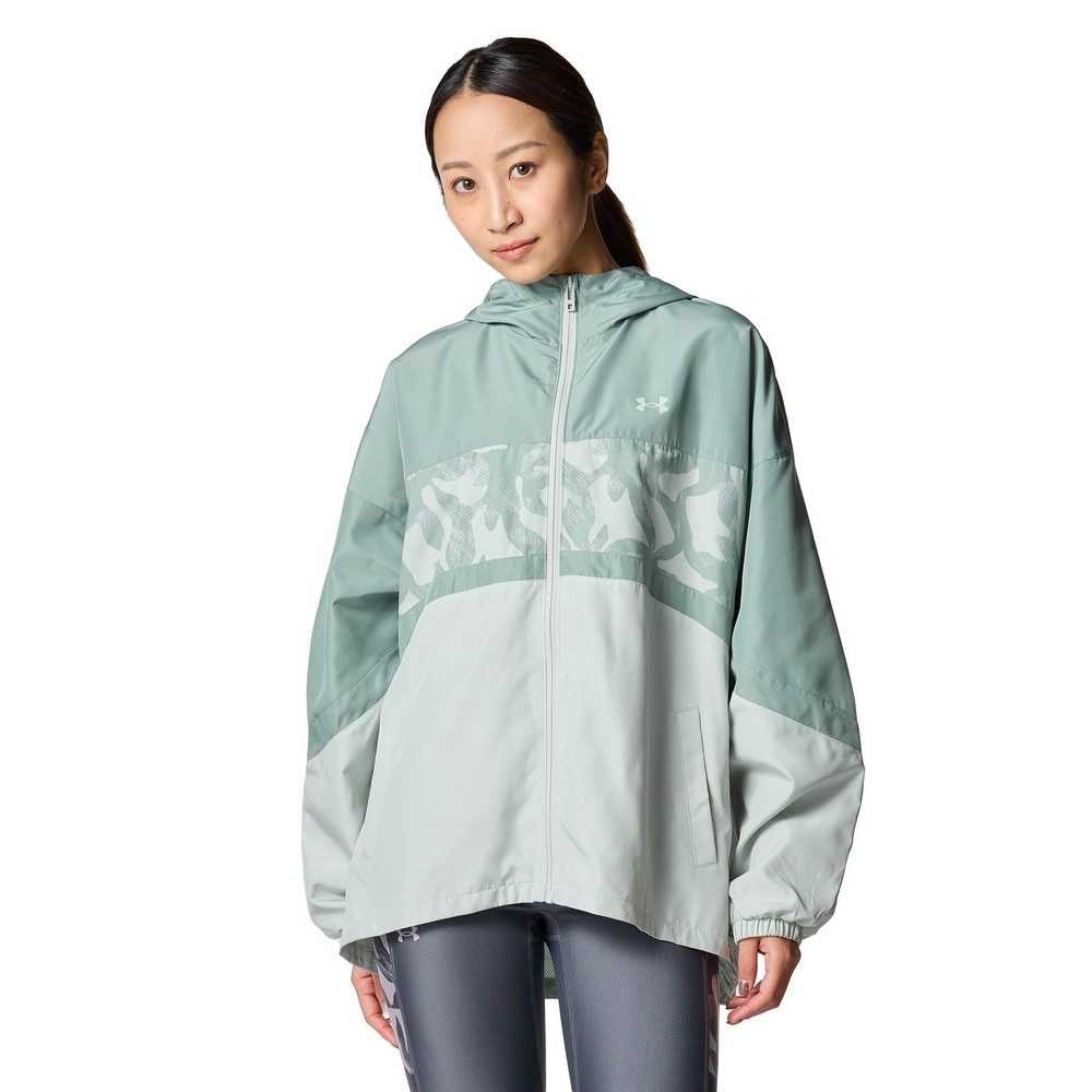 アンダーアーマー（UNDER ARMOUR）（レディース）メッシュ ライナー ウーブン プリント フルジップ フーディー 6001384 348