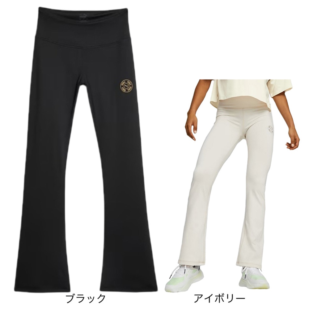 プーマ（PUMA）（レディース）ロゴ LOVE ブーツカット タイツ 524631 01 BLK