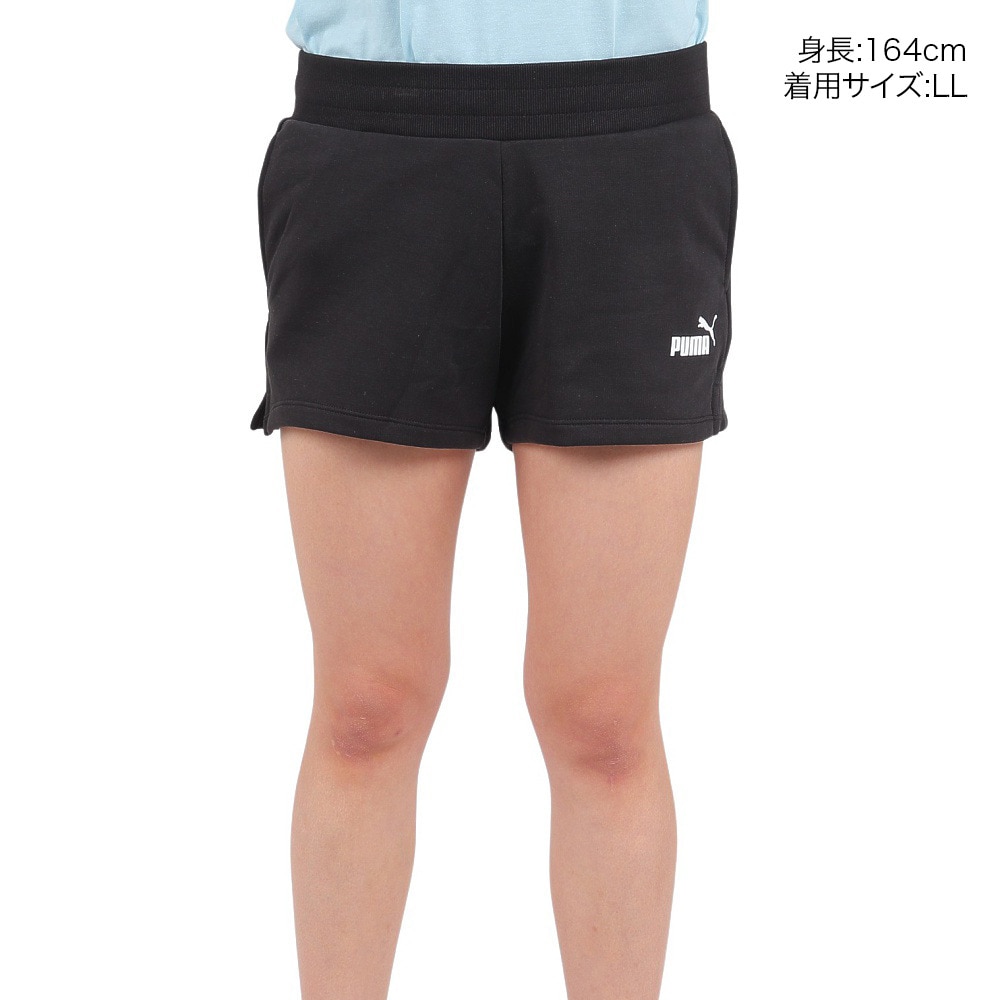 プーマ（PUMA）（レディース）ESS 4インチ スウェットショーツ 588695 01 BLK