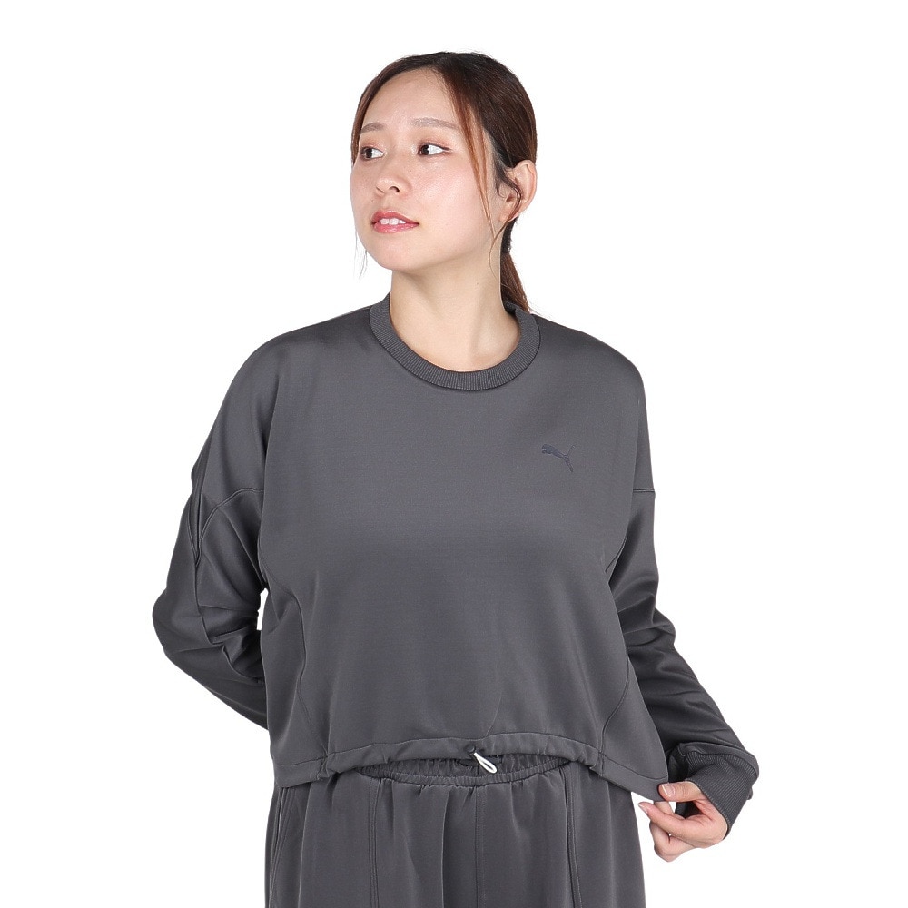プーマ（PUMA）（レディース）TRN EDGE ニット クルー スウェットシャツ 527992 44 BLK