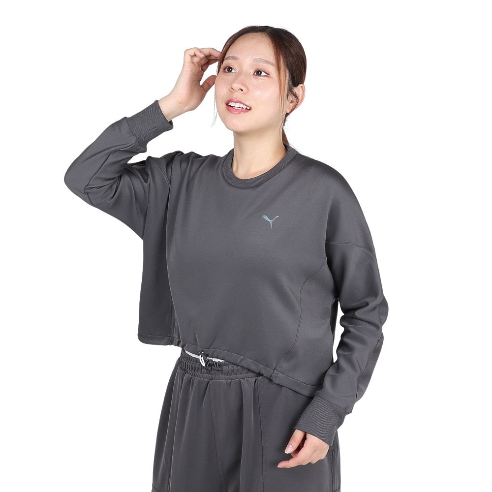 プーマ（PUMA）（レディース）TRN EDGE ニット クルー スウェットシャツ 527992 44 BLK