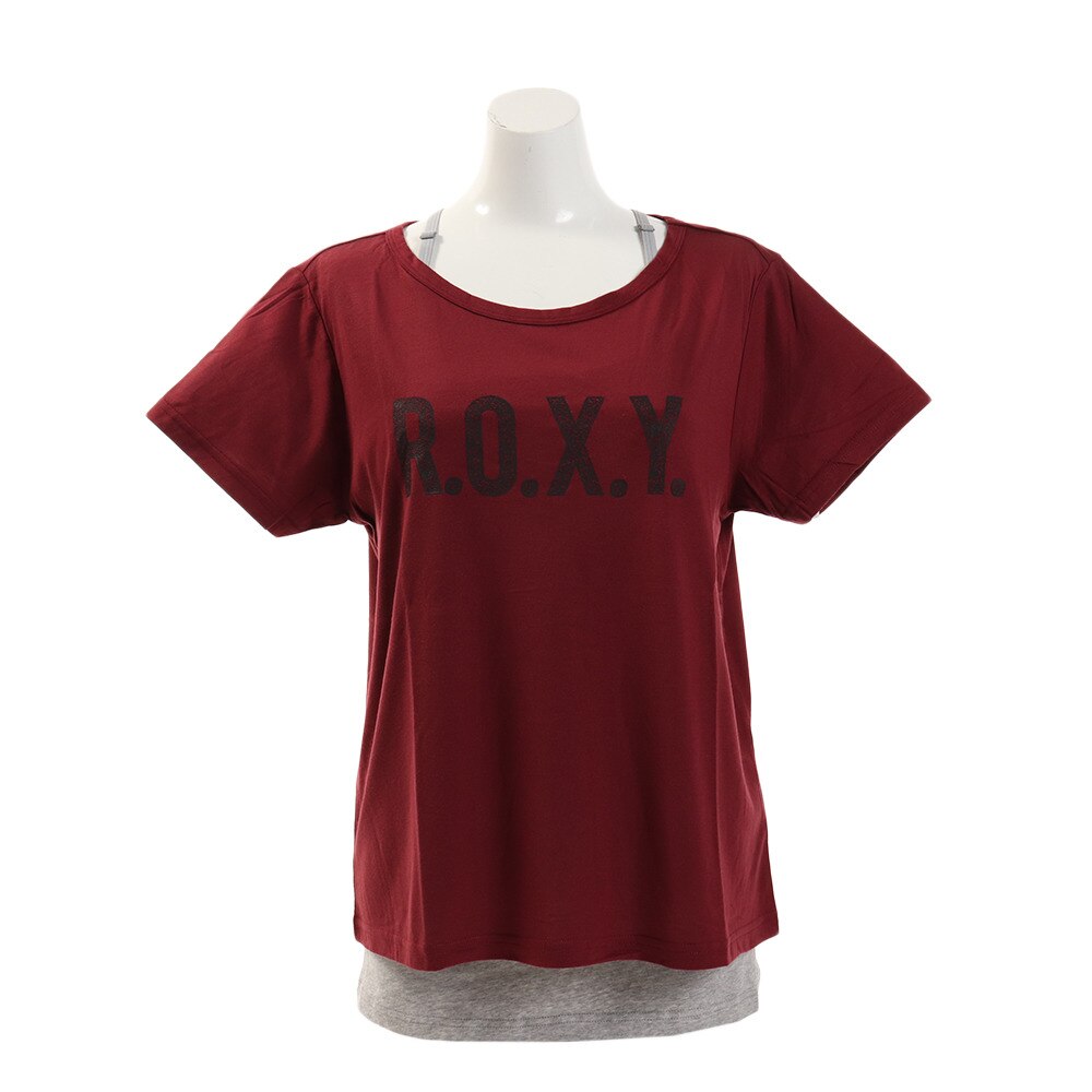  【多少の傷汚れありの為大奉仕】Tシャツ 半袖 速乾 UVカット キャミ付き TEARDROP ROXY RST184505RRS0 オンライン価格