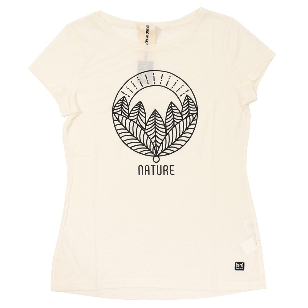  Tシャツ 半袖 ネイチャープリント ラウンドネック SNW013034-9C-SNJ19