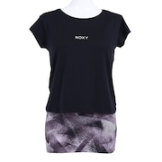 ロキシー（ROXY）（レディース）速乾 UVカット Tシャツ & カップ付きキャミ セット FULL MOON SET TEE RST201527 BLK