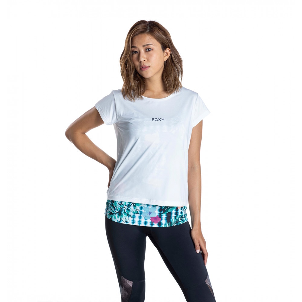 ロキシー（ROXY）（レディース）速乾 UVカット Tシャツ & カップ付きキャミ セット FULL MOON SET TEE RST201527 WHT