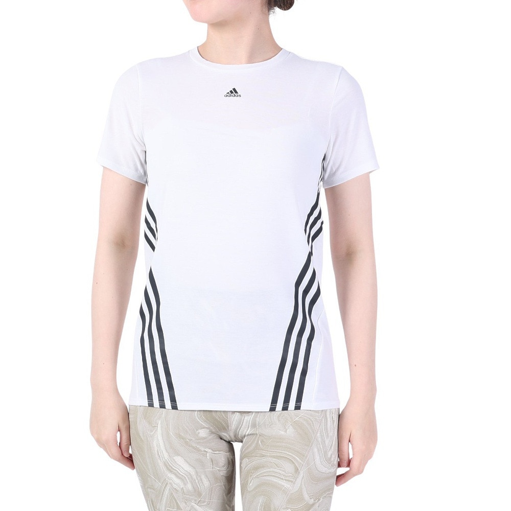 アディダス（adidas）（レディース）トレイン アイコンズ スリーストライプス 半袖Tシャツ CA028-HI1275