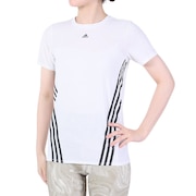 アディダス（adidas）（レディース）トレイン アイコンズ スリーストライプス 半袖Tシャツ CA028-HI1275