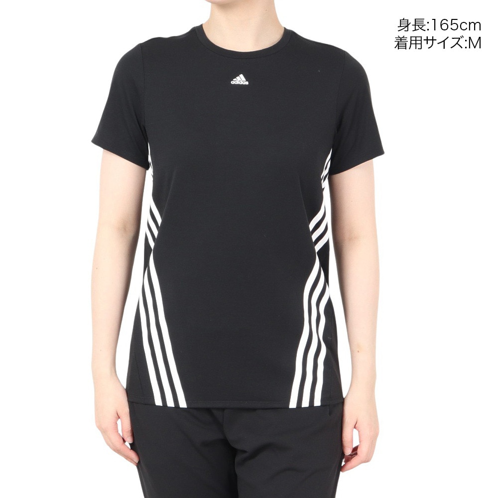 アディダス（adidas）（レディース）トレイン アイコンズ スリーストライプス 半袖Tシャツ CA028-HK6975