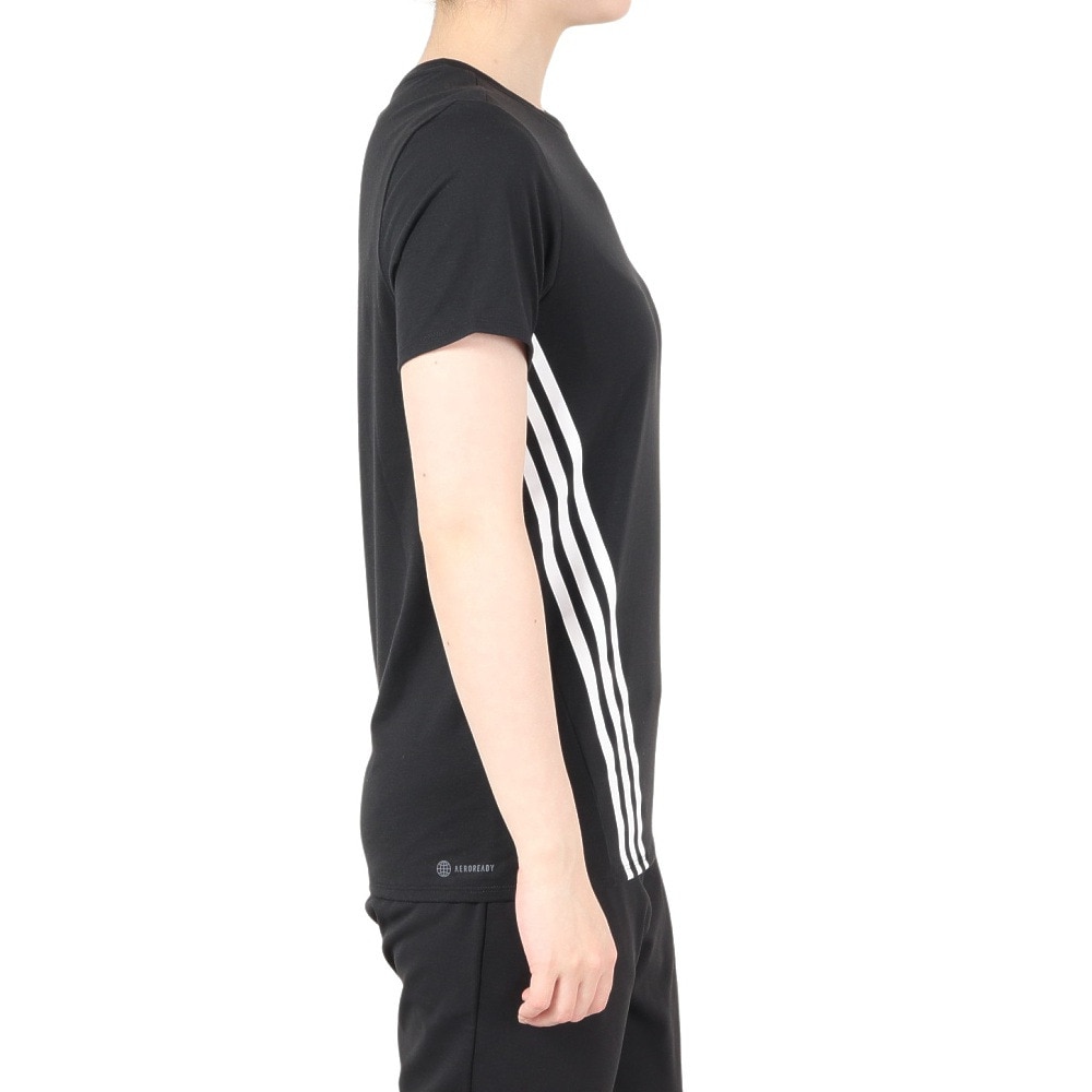 アディダス（adidas）（レディース）トレイン アイコンズ スリーストライプス 半袖Tシャツ CA028-HK6975