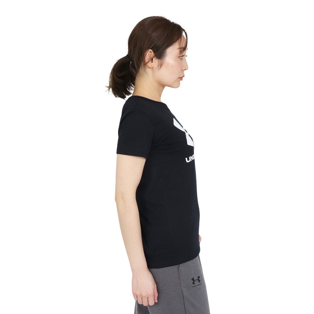 アンダーアーマー（UNDER ARMOUR）（レディース）半袖Tシャツ レディース ライブ グラフィック 1356305 BLK/WHT AT