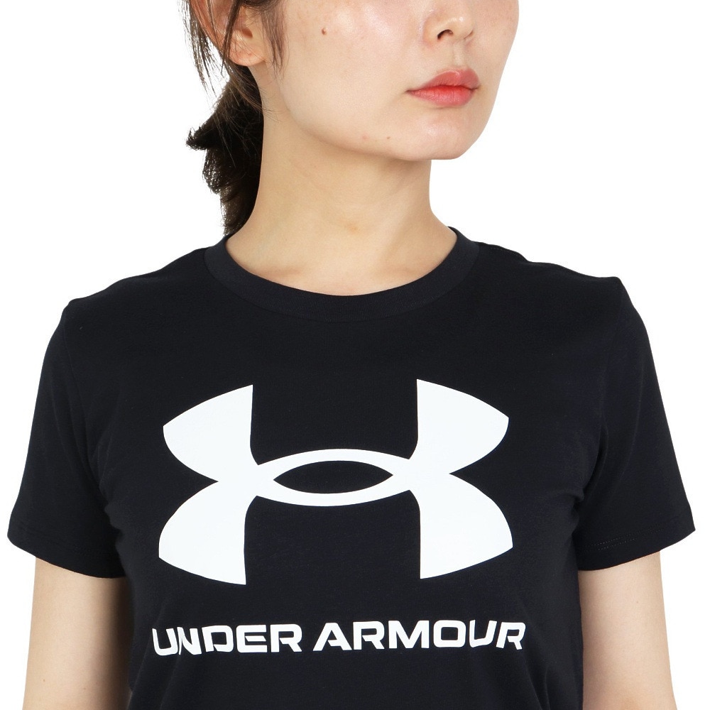 アンダーアーマー（UNDER ARMOUR）（レディース）半袖Tシャツ レディース ライブ グラフィック 1356305 BLK/WHT AT